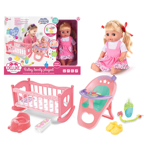 14 Zoll 12 Geräusche Trinkwasser-Pipi Silikon Reborn Mädchenpuppe Rollenspielzeug für Kinder Mädchen Puppen Zubehör Spielzeug - Product Image 1