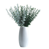 Tiges d'eucalyptus Feuilles d'eucalyptus artificielles fausses fleurs artificielles pour la décoration de mariage de pièce maîtresse de bureau à domicile