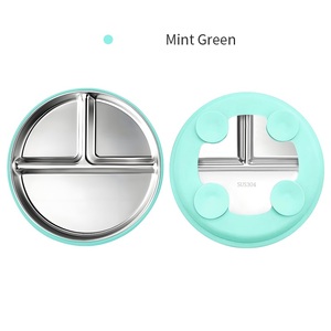 Platos para Niños - Diseño Clásico, Acero Inoxidable 304 de Alta Calidad, Aptos para Lavavajillas, con Mangas de Silicona Removibles y Succión - Product Image 2