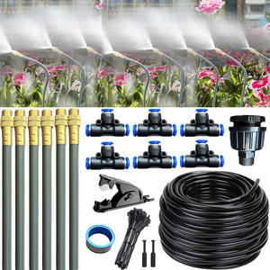 Kit d'atomisation universel pour tête de pulvérisation, 10 m, gris, en plastique PE et laiton, pour système d'irrigation de jardin, ensemble de buses à connexion rapide - Product Image 1