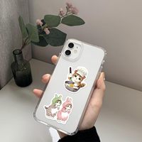 Autocollants personnalisés amovibles en PET, imperméables et écologiques, pour projets d'artisanat de bougies, étiquettes cadeaux, motifs de dessins animés à gratter