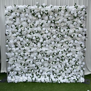 Fondo de pared de flores enrollable 3D para boda, pared de flores artificiales de 8x8ft, pared de flores de lujo, pared de flores para arreglos de eventos - Product Image 1