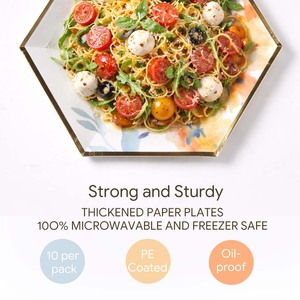 Nouvelles <span class=keywords><strong>assiettes</strong></span> <span class=keywords><strong>jetables</strong></span> en papier écologiques <span class=keywords><strong>de</strong></span> qualité alimentaire pour gâteaux et fêtes d'anniversaire - Product Image 4