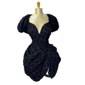 Verano mujer manga corta lado Split fruncido Midi Mini vestido moda Bodycon Sexy Slim Night Club Party Vestidos casuales Vestidos - Product Image 6