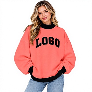 Prix Abordable, Faible MOQ, Sweat-shirt d'Hiver Personnalisé pour Femme, Tricoté, Coupe Oversize, Épaules Tombantes, Col Roulé, en Tissu Polaire Respirant - Product Image 1