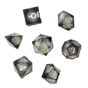 ชุดลูกเต๋าเรซิ่น 7 ชิ้น รุ่น Feeron Dragon Eye Liquid Core Glitter Polyhedral สำหรับเกมกระดานแฟนตาซีและไซไฟ Dungeons & Dragons - Product Image 2