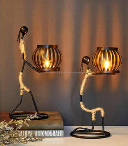 Lady Design <b>Candle</b> Stand in <b>Black</b> Coated <b>Metal</b> with Stylish Wire <b>Holders</b> Perfect for Home <b>Candle</b> Lighting Decor and Furnishings - Product Image 1