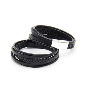 <span class=keywords><strong>Bracelet</strong></span> multi-couches tissé à la main <span class=keywords><strong>pour</strong></span> hommes, bijoux de style européen, cordon en cuir, <span class=keywords><strong>fermeture</strong></span> magnétique - <span class=keywords><strong>Bracelet</strong></span> de style rétro N2604238 - Product Image 3