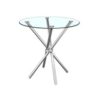 Table et chaise de restaurant de restauration rapide en verre transparent rond en métal de haute qualité chaise de salle à manger ronde pour la maison