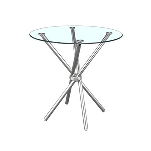 Chất Lượng Cao Kim Loại Vòng Rõ Ràng Glass Top Thức Ăn Nhanh Nhà Hàng Bảng Và Ghế Vòng Ghế Ăn Cho Nhà - Product Image 1