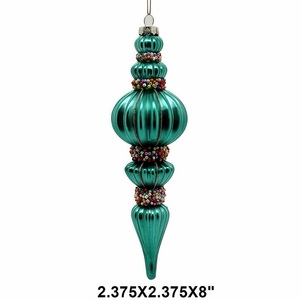 Adorno de Vidrio en Forma de Cebolla con Diseño de Espiral Azul Pavo Real de Inspiración Vintage, Artesanía de Vidrio Hecha a Mano para Decoración Festiva del Hogar, Venta al Por Mayor - Product Image 6