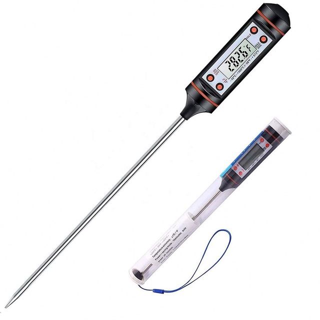 Digital 10CM Short Stainless Steel Probe Food Thermometer with LCD Display for BBQ Meat Cooking TP101 Model OEM/ODM Available