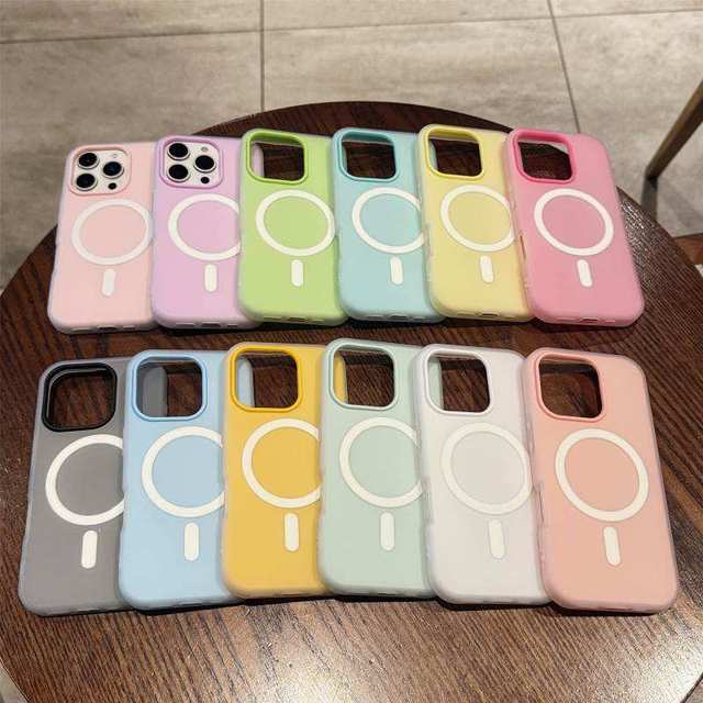2 in 1 Color Magnetic Wireless Charge Girls Trend Design Phone Case for iPhone 17 16 15Pro 14 13 12 11 Hot Selling Back Cover