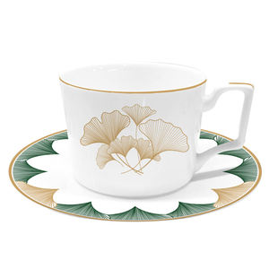 Juego de Platos y Tazones con Elementos de Hoja de Ginkgo, de Porcelana Fina, con Plato para Ensalada, Plato Ovalado y Plato para Postre - Product Image 3