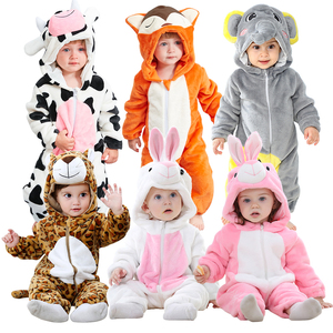 Michley <strong>Winter</strong> Unisex <strong>Baby</strong> Onesie Hoodie Newborn Flannel Material Animal Children's <strong>Rompers</strong> - Product Image 1