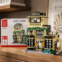 Série de jouets de construction City Cofe Street View pour importateurs en gros, ensembles de présentation de scènes urbaines pour acheteurs en ligne, articles d'ameublement