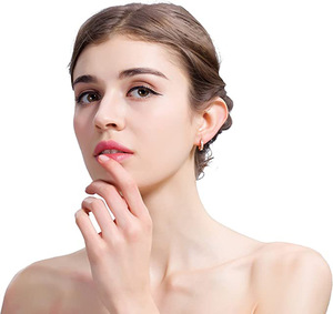 Pendientes de <span class=keywords><strong>Aro</strong></span> de Acero Inoxidable con Diseño Geométrico Punk, Modernos, con Circonita Cúbica Brillante, Unisex, para Uso Diario, Joyería Piercing - Product Image 3