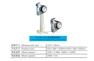 Yi Liang - Lijadora de Banda Multifuncional de 220 V con Motor de Alta Precisión de <span class=keywords><strong>1</strong></span>.5 KW para Lijar Superficies de Metal, Madera, Plástico, Acrílico y Aluminio - Product Image 4
