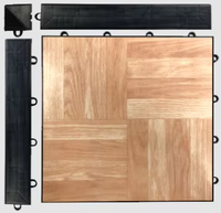 Plancher de danse portable pour fête, mariage, événement, revêtement de sol en bois avec bordure en aluminium