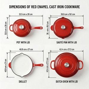 E-Top - Ollas y Sartenes de Cocina al por Mayor, Color Personalizable, <span class=keywords><strong>Olla</strong></span> y Sartén de Hierro Fundido Esmaltado con Tapa para la Cena Familiar - Product Image 3