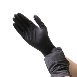 Sarung tangan GMC hitam murah, sarung tangan keselamatan kualitas tinggi, sarung tangan nitril sekali pakai, bebas lateks, gratis pengiriman