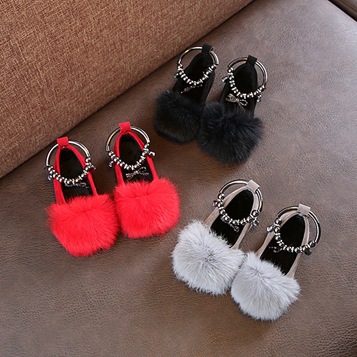 Детские мягкие ботинки принцессы, плюшевые теплые тапочки с бантом, сандалии, новый дизайн