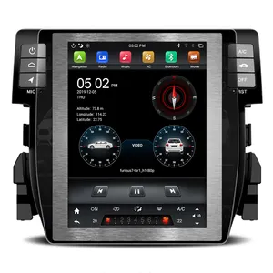 Klyde Android 9 车载多媒体导航系统为 CI VIC 2016 2017 特斯拉风格 IPS 车载 DVD 播放器 GPS 导航立体声收音机