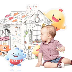 Maison de Graffiti 3D DIY, Jouet de Dessin pour Enfants, Maison en Papier à Colorier pour Enfants, Jouet Maison Puzzle 3D DIY, Rouleau de Graffiti - Product Image 3