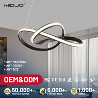 Lustre intelligent suspendu en aluminium personnalisé OEM avec LED, application Tuya, 3 températures de couleur, pour salle à manger, restaurant