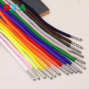 Großhandel Bunte 5mm 6mm Polyester Runde flache Kordel zug mit Metall End spitzen für Hoodie Shorts - Product Image 3