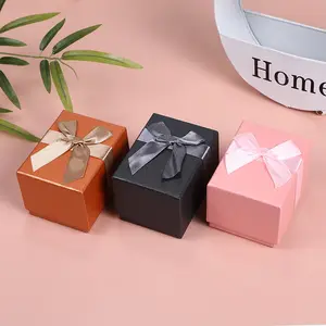सरल जन्मदिन का उपहार बॉक्स गहने बॉक्स ब्राउन गुलाबी लक्जरी खाली खुदरा संग्रह कागज लंबी घड़ी बॉक्स के लिए उपहार