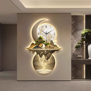 Cuadro Decorativo de Paisaje con Ciervos, Arte Mural de Porcelana de Cristal con Diamantes, Decoración de Pared para el Hogar con Luces LED - Product Image 3
