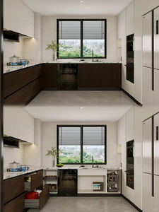 Meubles de <span class=keywords><strong>cuisine</strong></span> modernes en bois, armoires de <span class=keywords><strong>cuisine</strong></span> avec réfrigérateur intégré, meubles de <span class=keywords><strong>cuisine</strong></span> personnalisés pour la maison et l'hôtel - Product Image 5