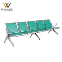 Chaise d'attente d'aéroport classique à un seul siège en métal avec coussin en PVC