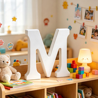26 lettres en bois blanches de l'alphabet, décoratives, pour le nom des enfants, mariage, anniversaire, fête, décoration de la maison, chambre à coucher, emballage en une seule pièce