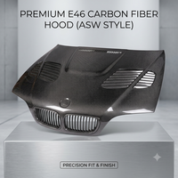 Capot moteur en fibre de carbone véritable brillant avec aération pour BMW Série 3 E46 M3 Coupé 1998-2006, kit de carrosserie avant de remplacement
