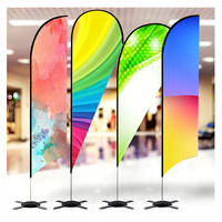 Drapeau publicitaire extérieur personnalisé en forme de plume, bannière promotionnelle imperméable en tissu polyester – Points forts de vente