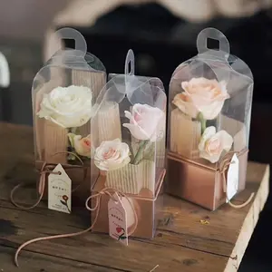 XJH 2024 boîte-cadeau de fête des mères mariage pour la Saint-Valentin avec fenêtre en PVC boîte-cadeau pour la fête des mères emballage de boîte à fleurs