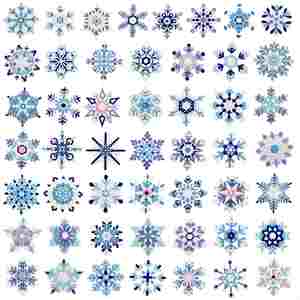 Grande collection de patchs brodés thermocollants bleus motif neige pour la décoration de vêtements, chapeaux et sacs - Product Image 1