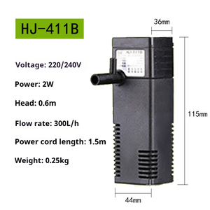 SUNSUN HJ-411B 2W 220V/240V pompa Filter akuarium hitam dengan aliran yang dapat diatur diskon grosir untuk pembelian massal Filter Aquariumfilter - Product Image 2