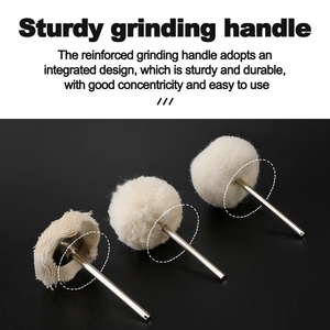Ruizelin <span class=keywords><strong>Brosse</strong></span> de polissage en laine et coton avec tige de 2,35 mm pour bijoux, jade, finition miroir et cirage - Product Image 2