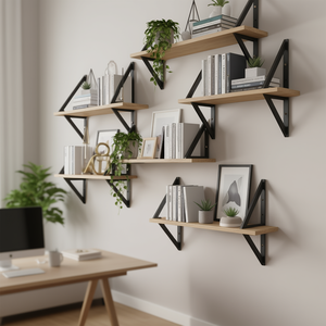 Soporte de estante flotante de alta resistencia 12X8, 10 Uds., soporte de estante triangular negro mate, soportes de estantería de acero, capacidad de carga de 160 libras - Product Image 2