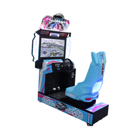Colorful Park, une machine de jeu de course classique pour un joueur avec sièges rouges à monnayeur.