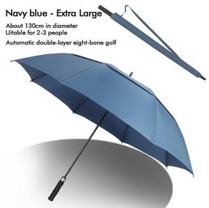 Parapluie droit à double usage pour adultes Cadeaux d'affaires Double couche, résistant à la pluie, résistant à la pluie, logo de ventilation semi-automatique - Product Image 4