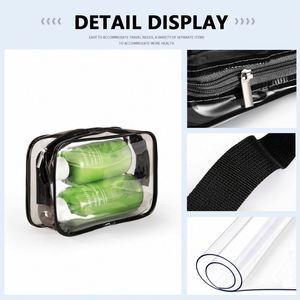 Trousse de Toilette de Voyage Transparente et Colorée, Sac Cosmétique Étanche en PVC Format Quart, Organisateur de Maquillage pour Femmes - Product Image 4