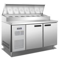 Réfrigérateur de comptoir à trois portes pour salades, pizzas, méga-bar, sandwichs, table de préparation de salades, congélateur, refroidisseur, certifié CE ETL