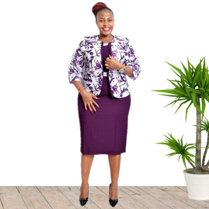 2024 donna africana abiti da ufficio pieghettati con cappotto due pezzi Set di <span class=keywords><strong>turchia</strong></span> Plus Size abiti lunghi da donna Set completo Casual - Product Image 2