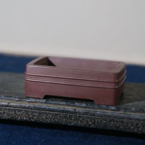 Maceta Rectangular de Arcilla Morada Hecha a Mano, Estilo Clásico, para Bonsái, Decoración de Escritorio - Product Image 4