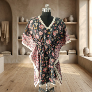 Vestido Kaftán Corto Africano Batik, Tallas Grandes, Algodón, Kimono, Diseño Floral, Venta Caliente 2026 - Product Image 2