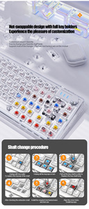 Tastiera Meccanica Trasparente Attack Shark <span class=keywords><strong>K75</strong></span> Personalizzata Cablata RGB Hotplug per Esports e Gaming - Product Image 6